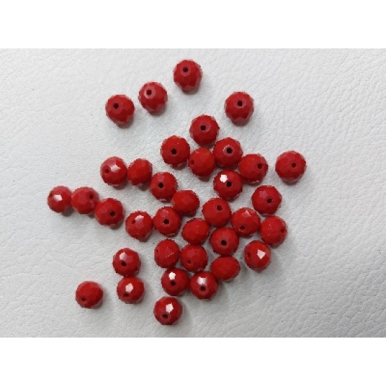 Бусины стеклянные, прозрачные, на леске "Rondelle" 10 мм матовый красный, цена за 10 шт